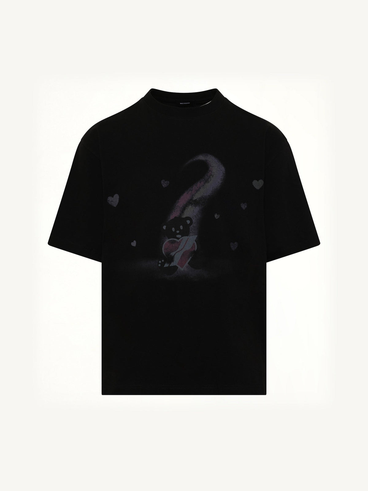 Teddy Bear Print T-Shirt in Black
