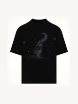 Teddy Bear Print T-Shirt in Black