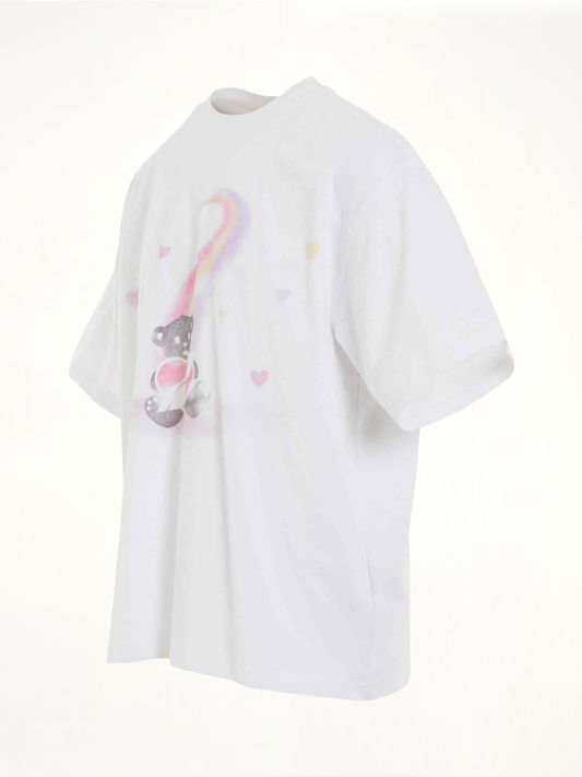 Teddy Bear Print T-Shirt in White