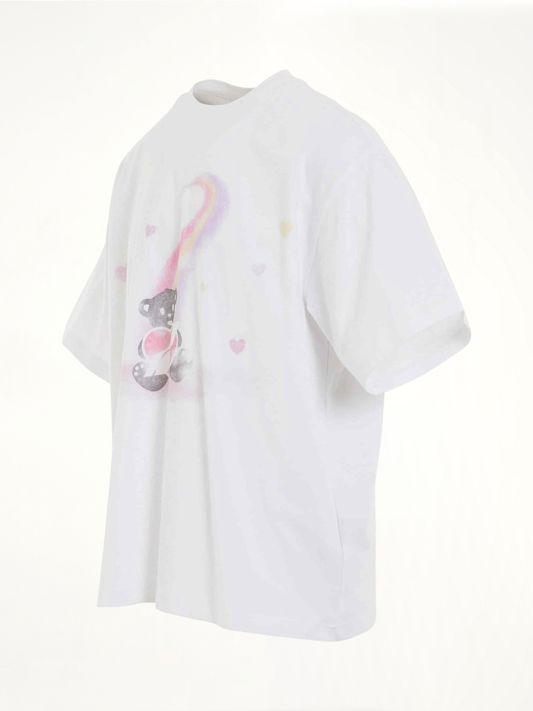 Teddy Bear Print T-Shirt in White