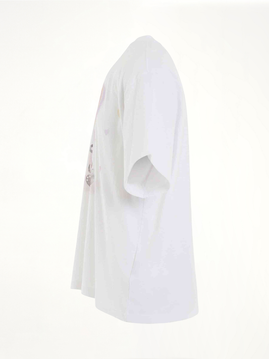 Teddy Bear Print T-Shirt in White