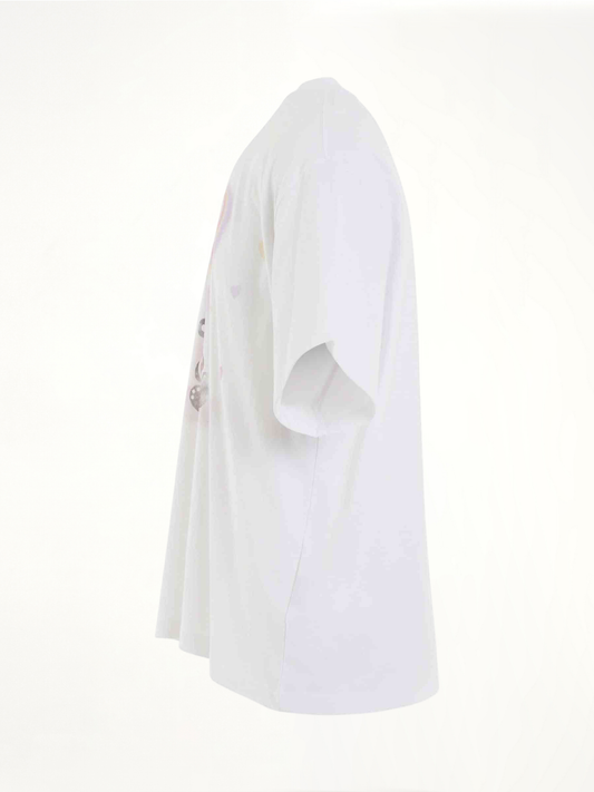 Teddy Bear Print T-Shirt in White