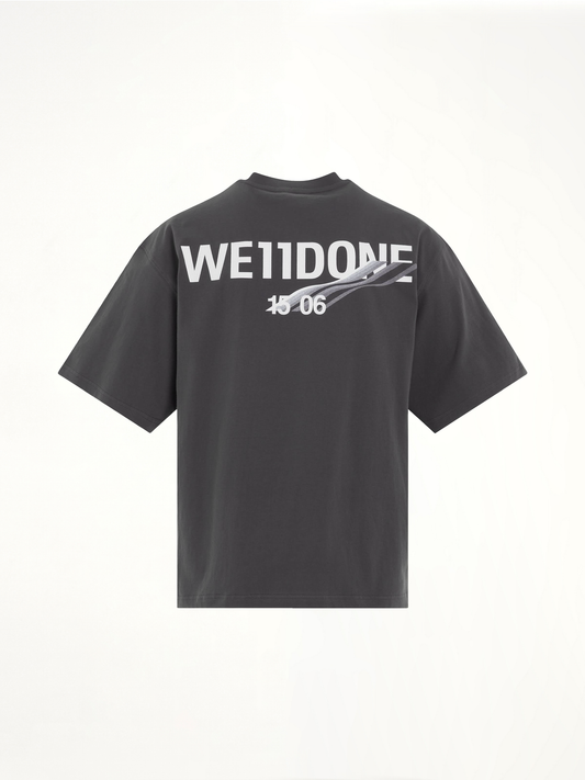 Wave Logo Short Sleeve T-Shirt in Charcoal