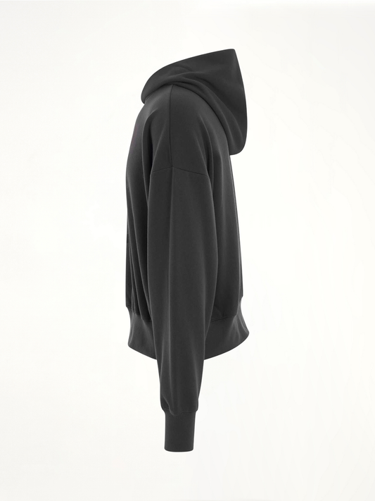 Teddy Bear Print Hoodie in Charcoal