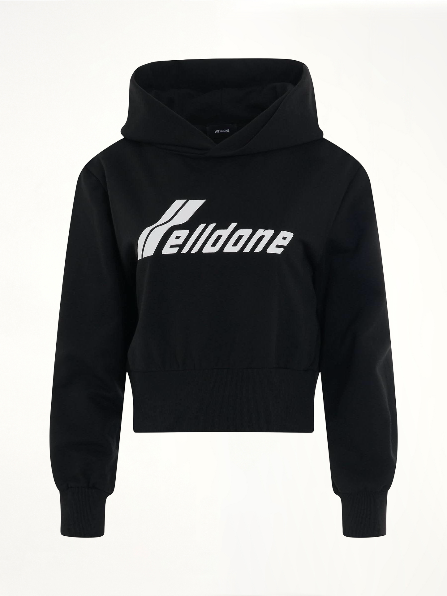 Lettering Symbol Crop Hoodie in Black