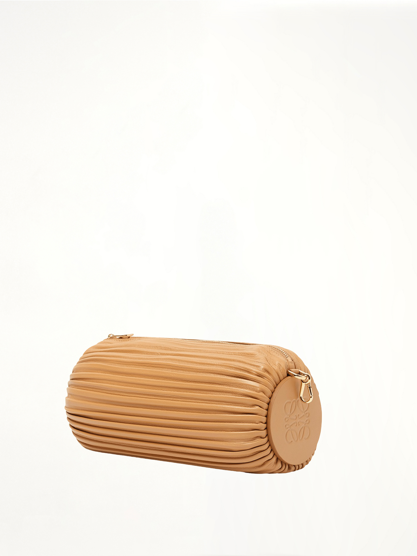 Bracelet Pouch in Pleated Nappa in Warm Desert