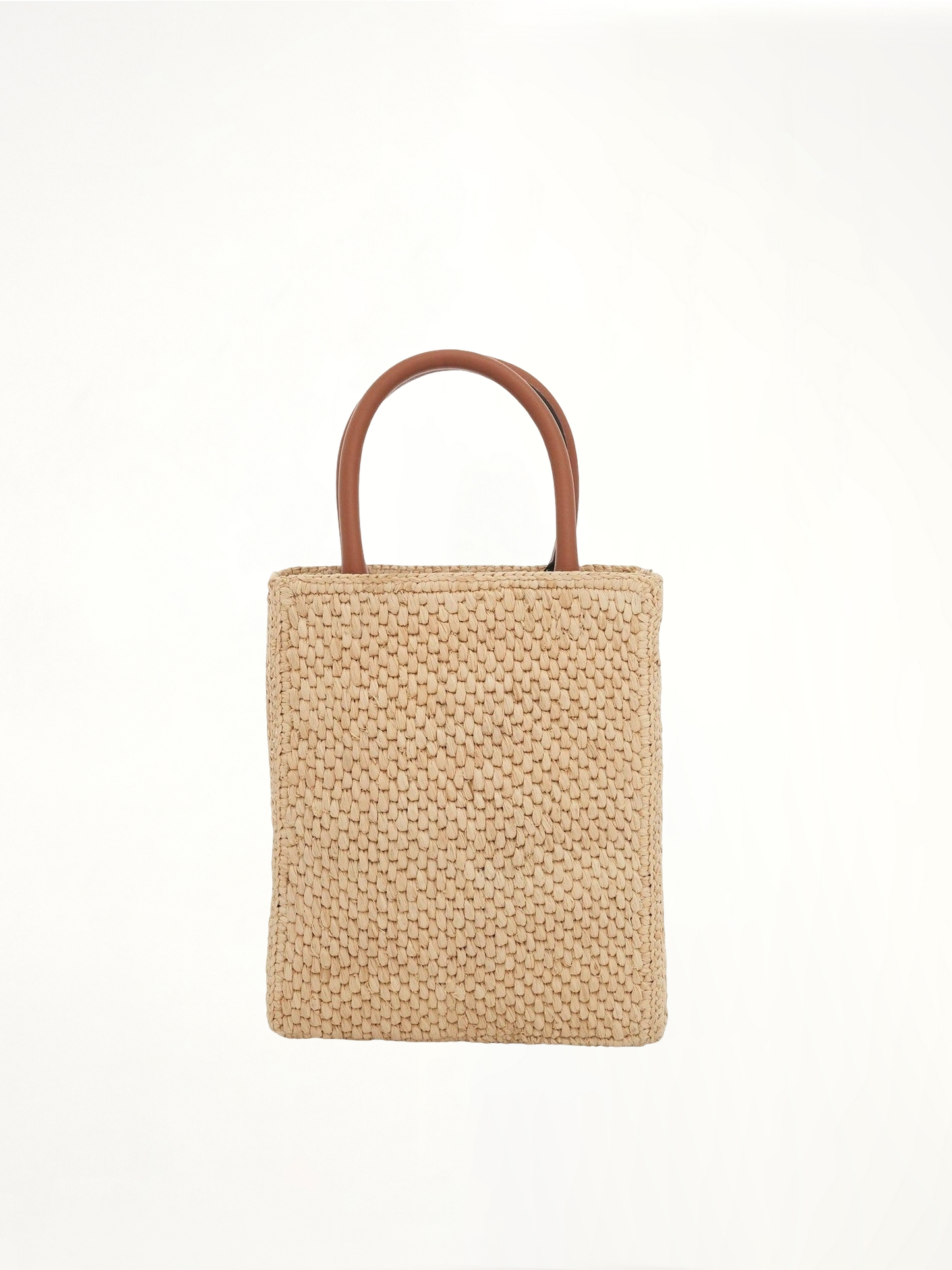 Standard A5 Tote Bag in Raffia in Natural/Black