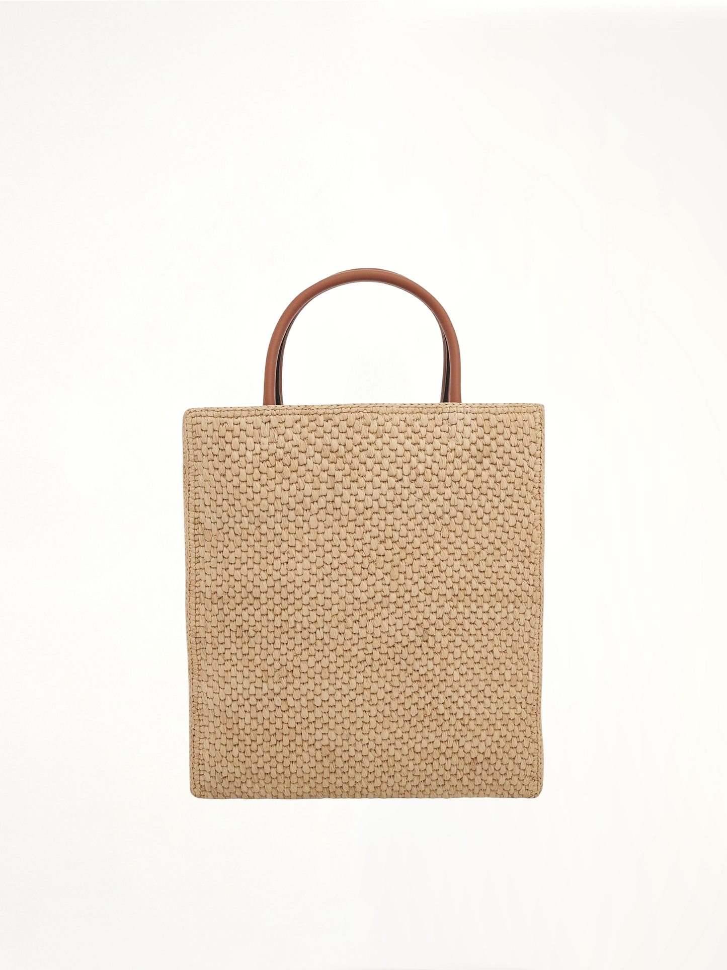 Standard A4 Tote Bag in Raffia in Natural/Black