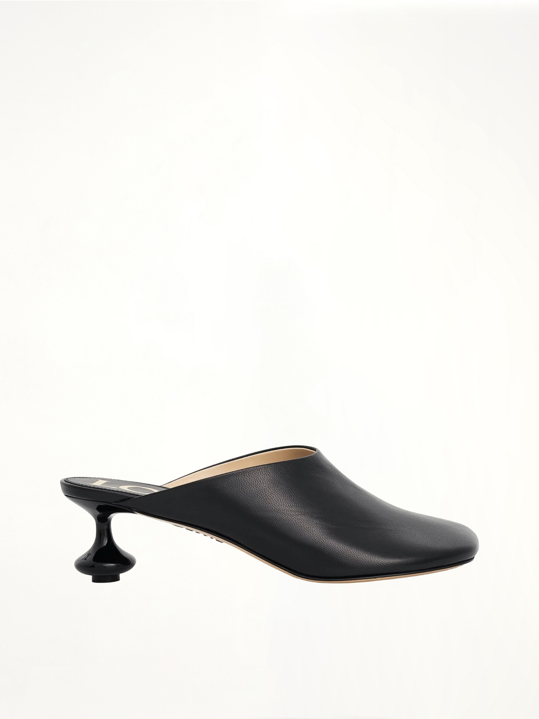 Toy Mule in Goatskin in Black