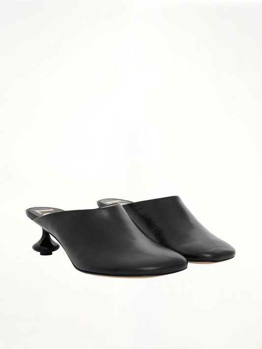Toy Mule in Goatskin in Black