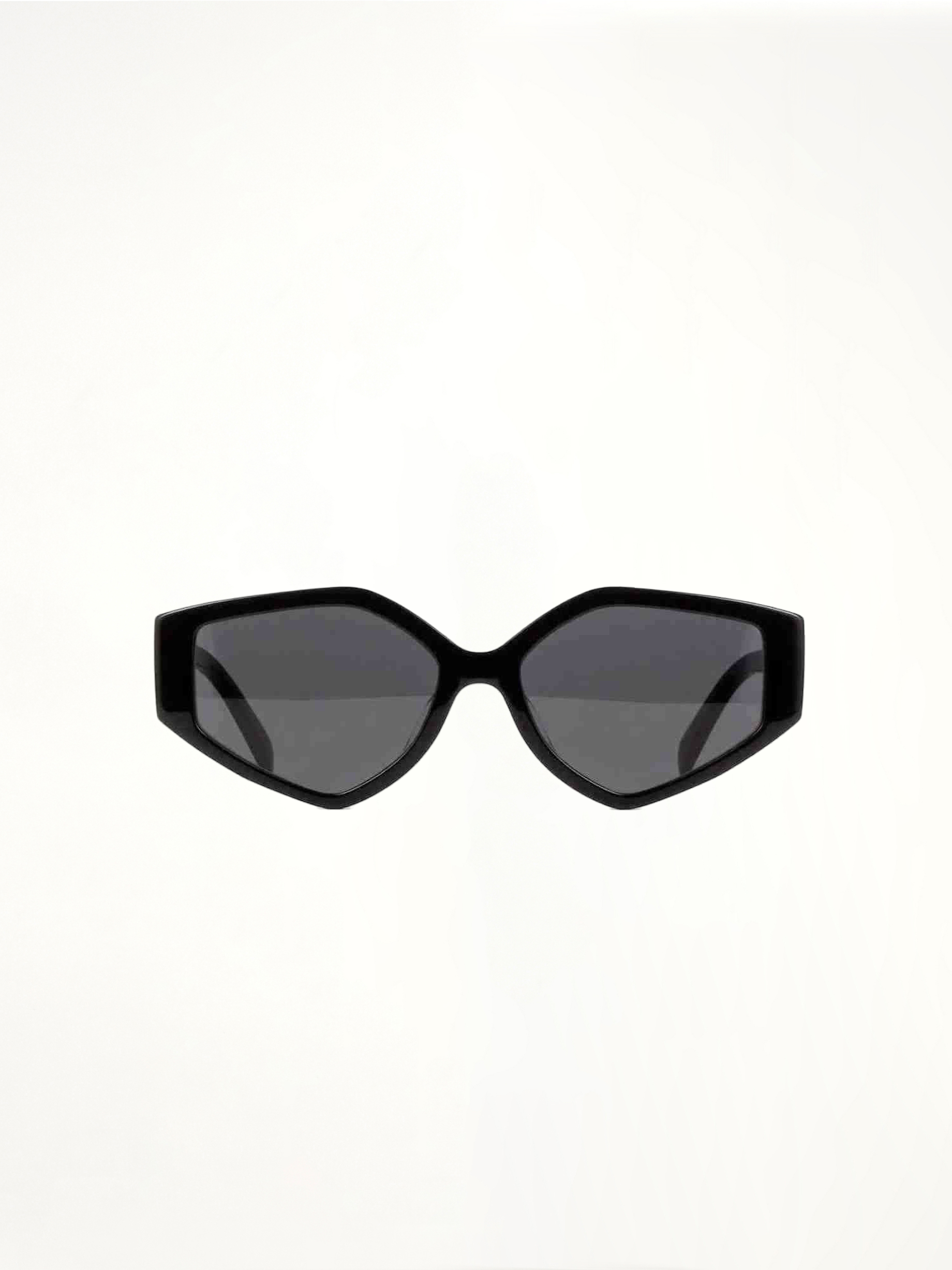 CL40229F Jagged Edge Sunglasses with Smoke Lens in Black