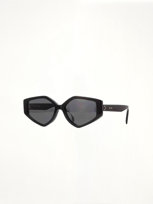 CL40229F Jagged Edge Sunglasses with Smoke Lens in Black