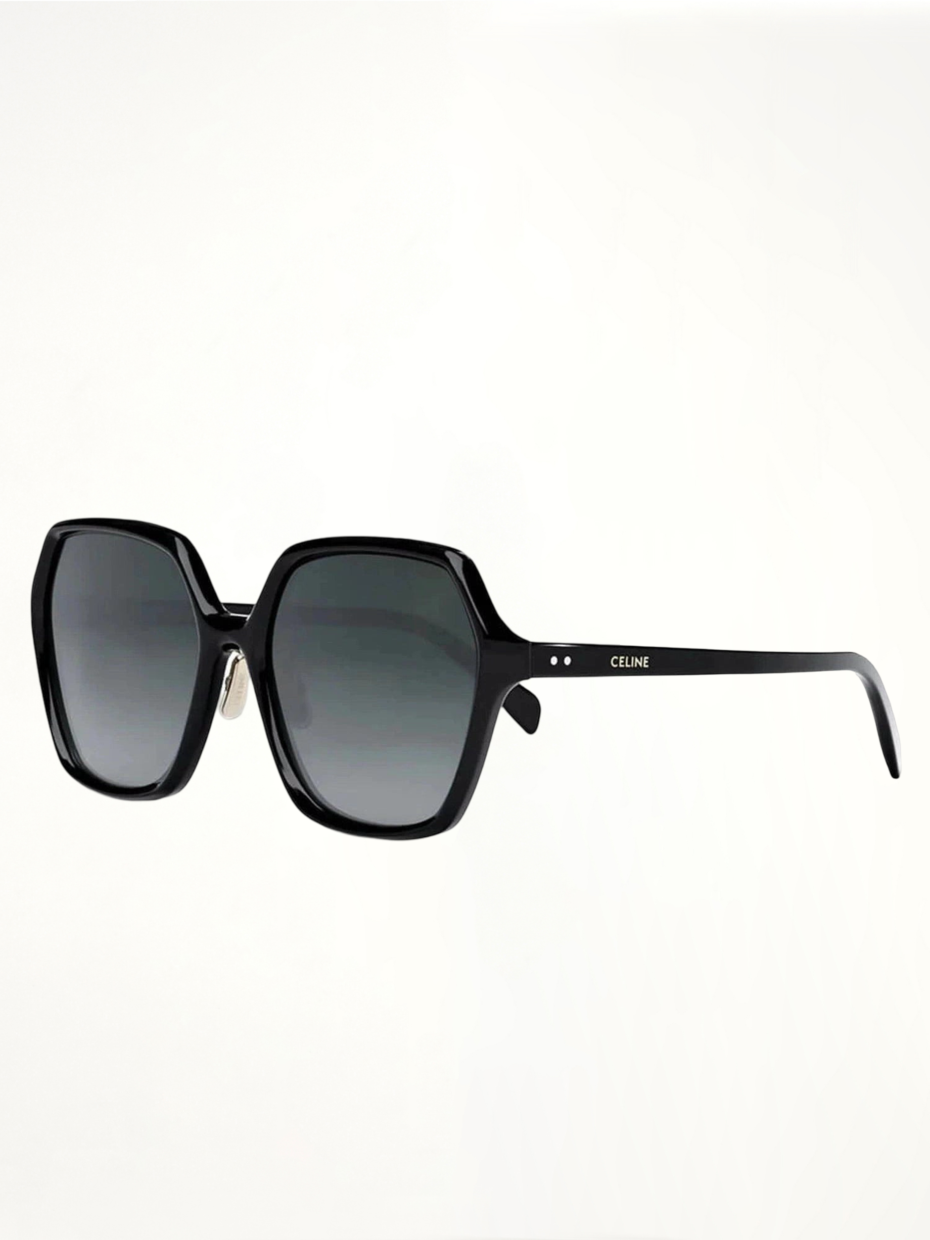 Celine CL40230F 801B Large Square Sunglasses with Gradient Smoke Lens in Black
