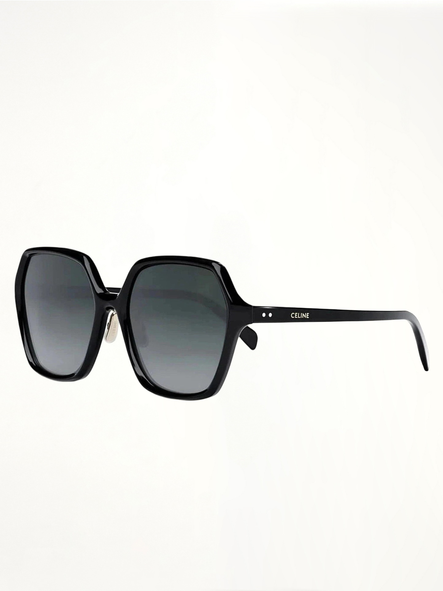 Celine CL40230F 801B Large Square Sunglasses with Gradient Smoke Lens in Black