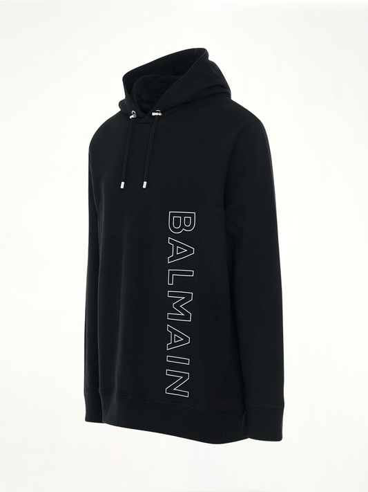 Embossed Reflect Logo Hoodie in Black