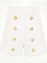 High Waisted 8 Buttons Shorts in White