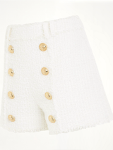 High Waisted 8 Buttons Shorts in White
