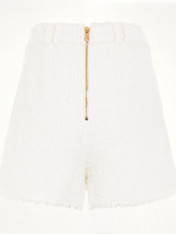 High Waisted 8 Buttons Shorts in White