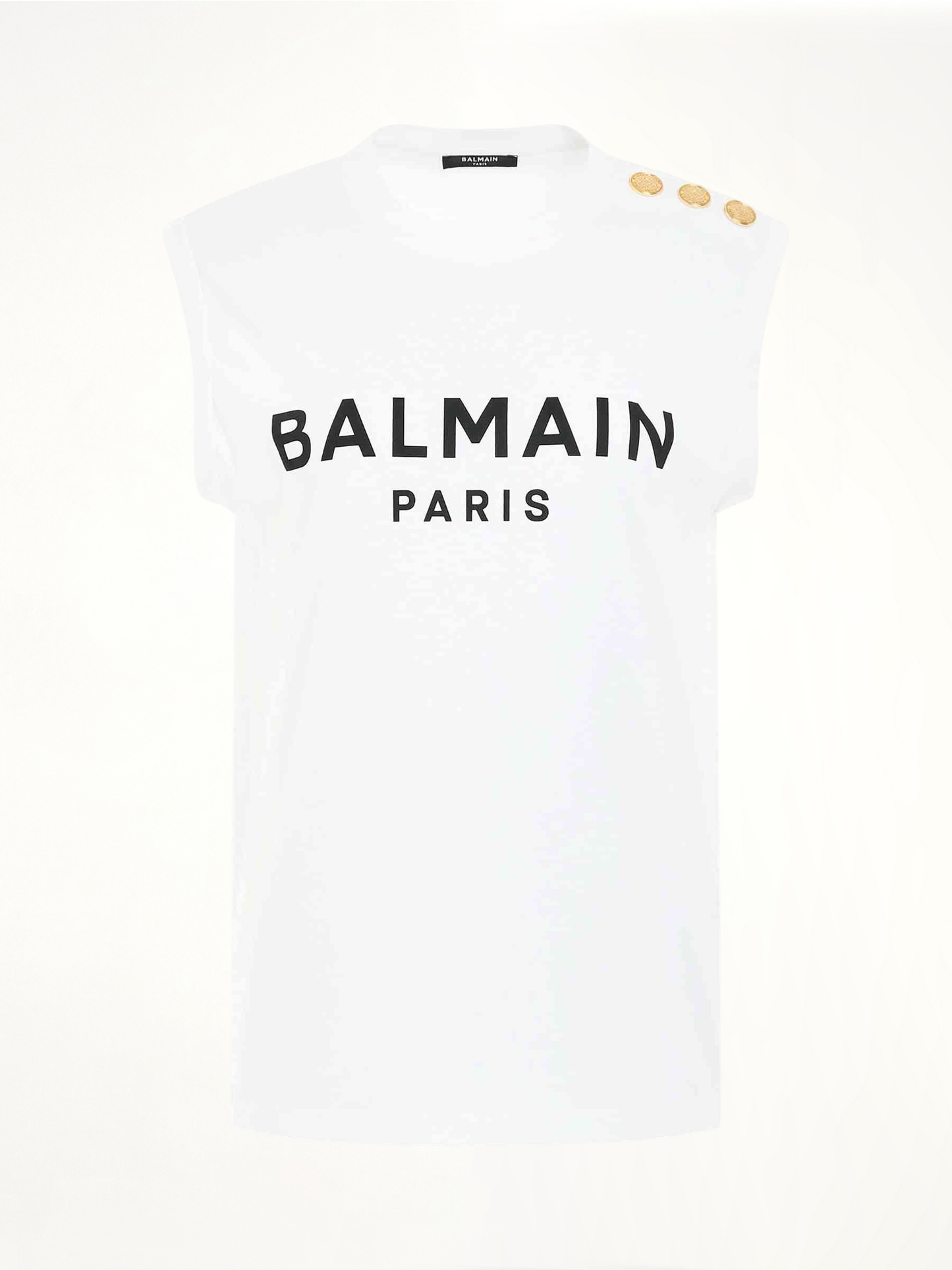 3 Buttons Logo Tank Top in White