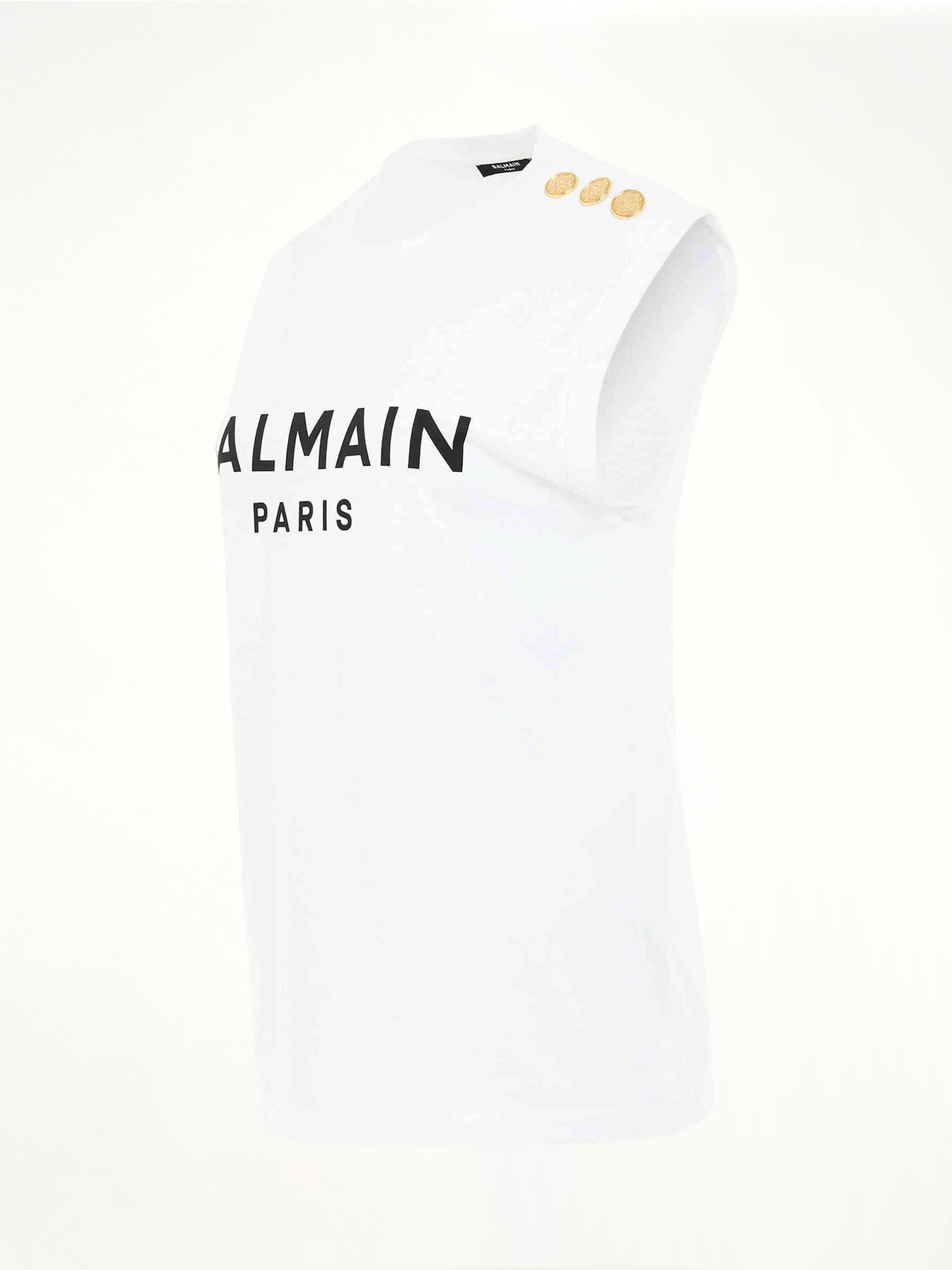 3 Buttons Logo Tank Top in White
