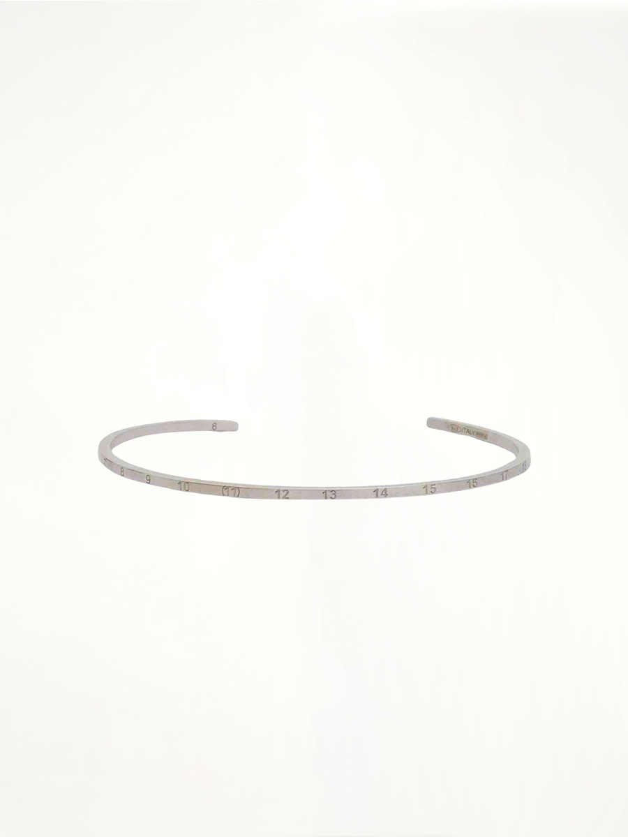 Numerical Cuff 2mm Bracelet in Silver