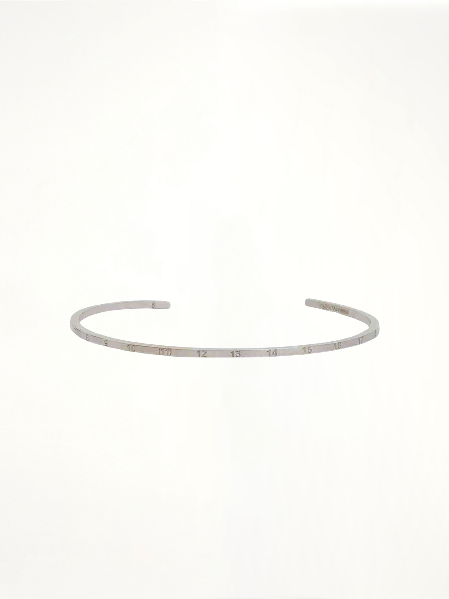 Numerical Cuff 2mm Bracelet in Silver