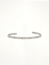 Numerical Cuff 4mm Bracelet in Silver