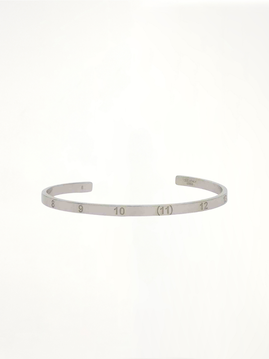 Numerical Cuff 4mm Bracelet in Silver