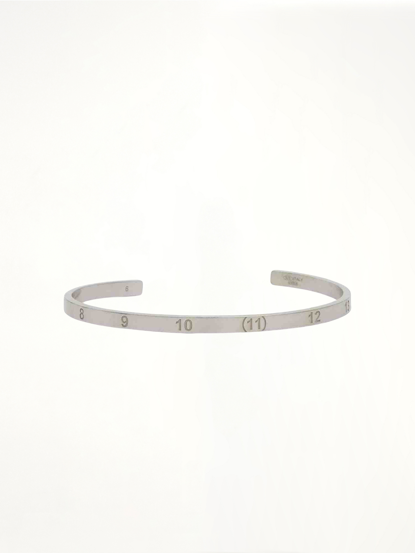 Numerical Cuff 4mm Bracelet in Silver