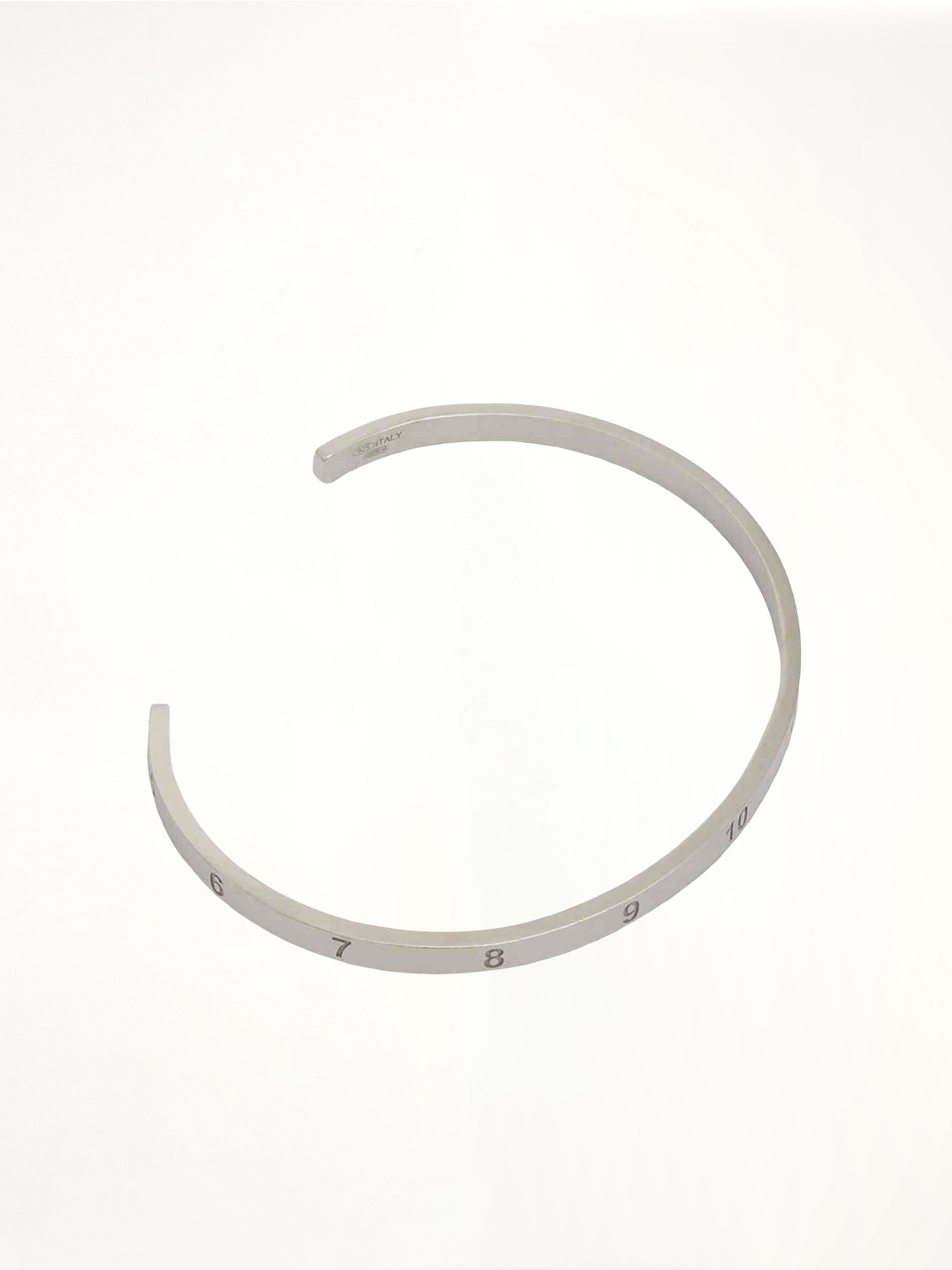 Numerical Cuff 4mm Bracelet in Silver