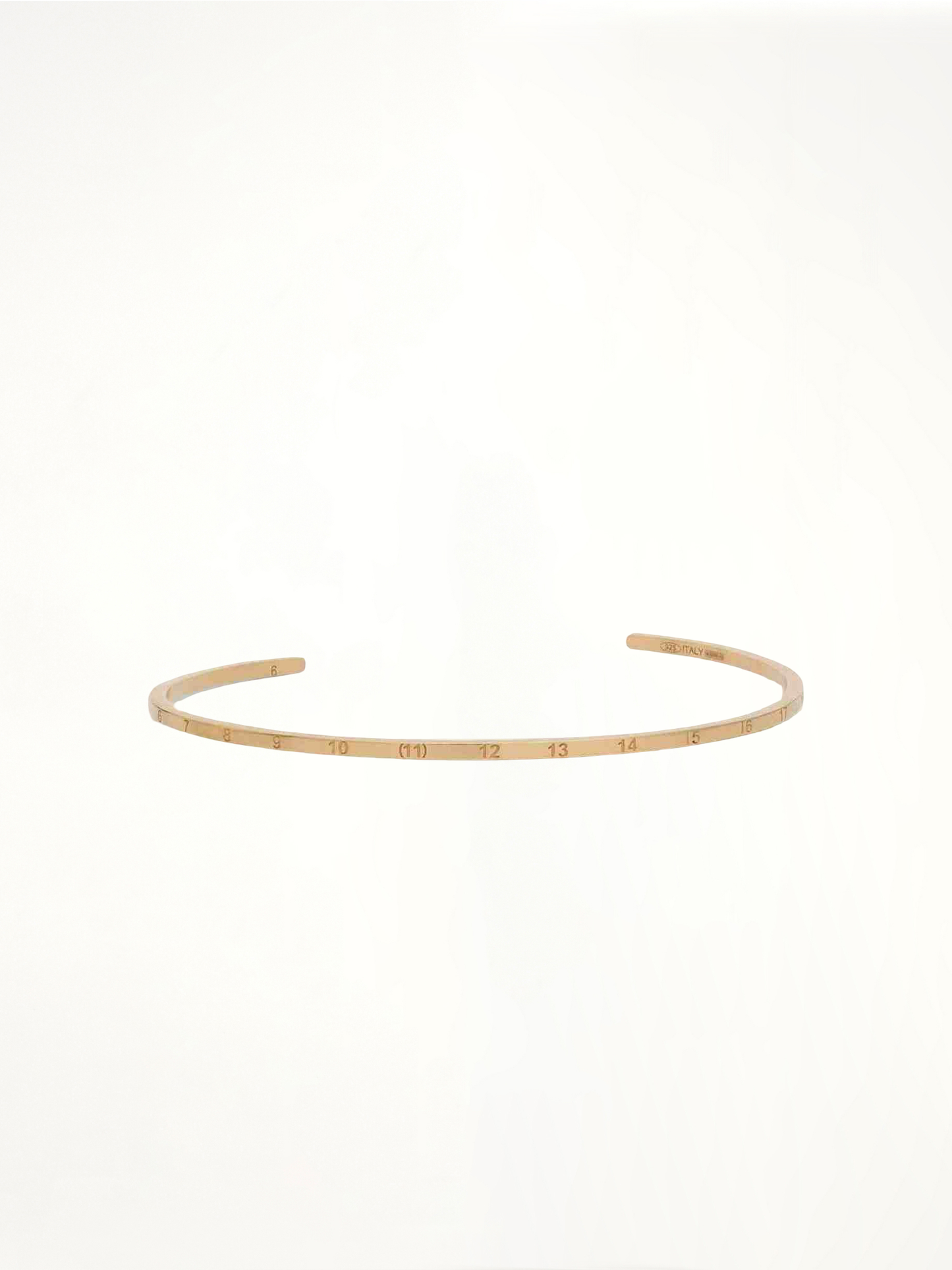 Numerical Cuff 2mm Bracelet in Yellow Gold