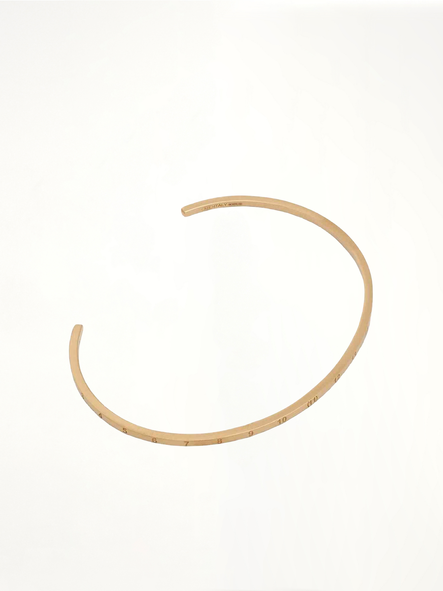 Numerical Cuff 2mm Bracelet in Yellow Gold