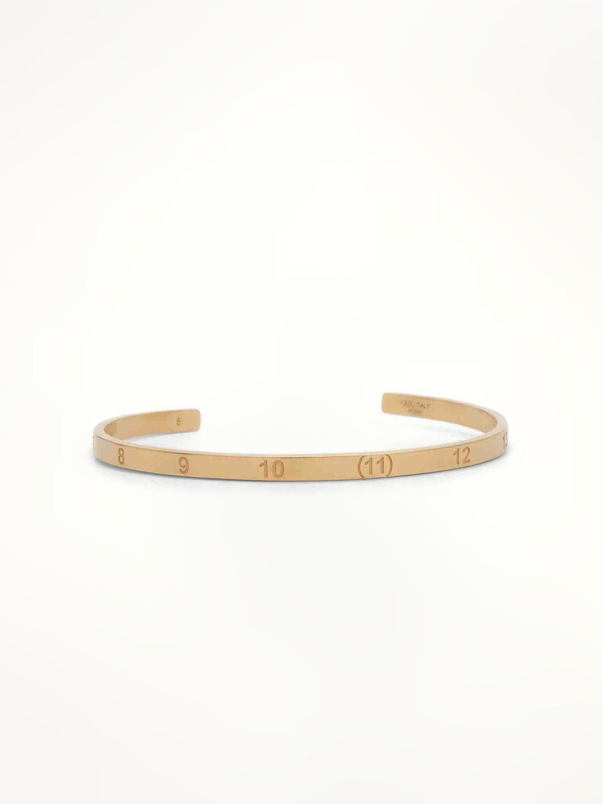 Maison Margiela Numerical Cuff 4mm Bracelet in Yellow Gold