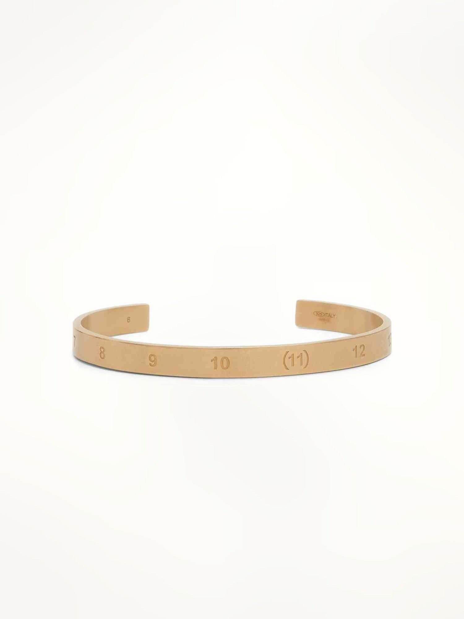 Maison Margiela Numerical Cuff 6.5mm Bracelet in Yellow Gold
