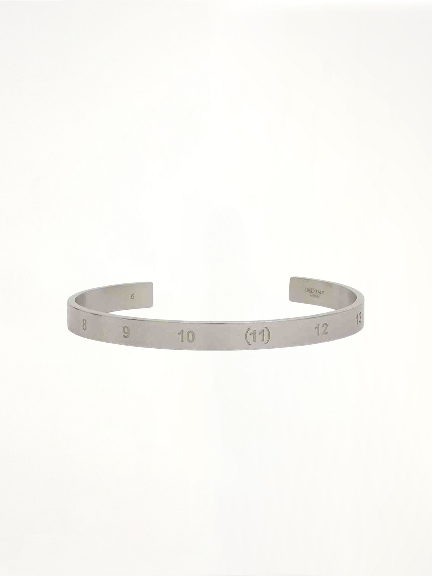 Numerical Cuff 6.5mm Bracelet in Silver
