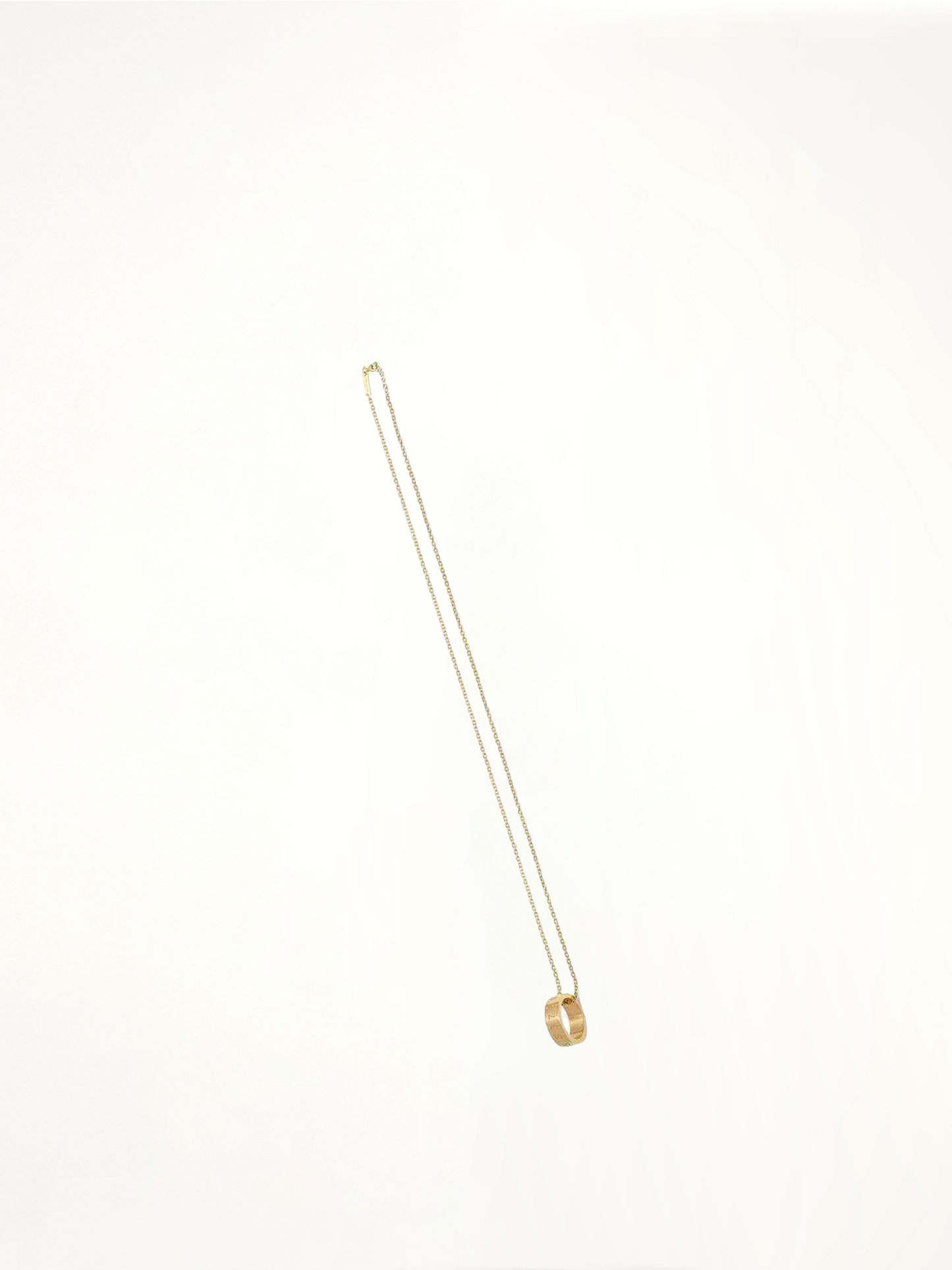 Numerical Ring Necklace in Yellow Gold