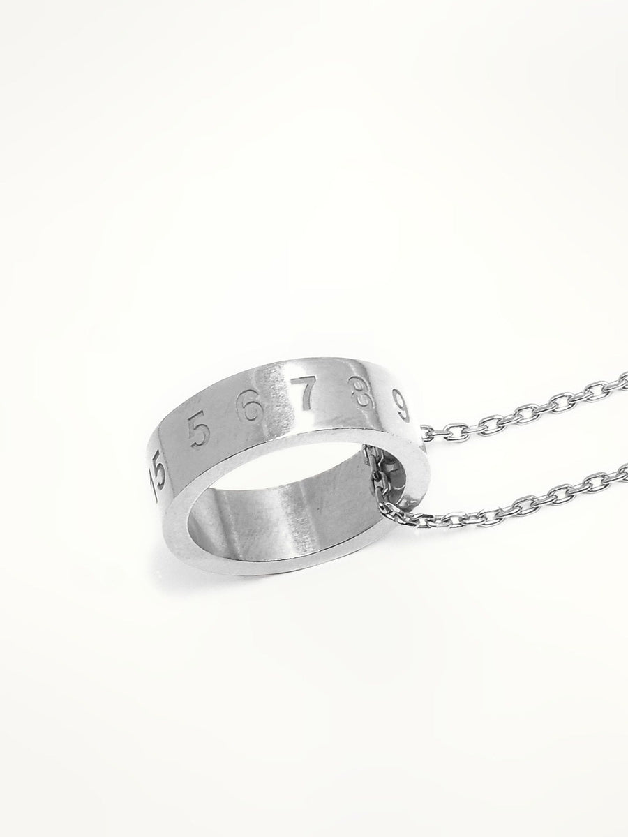 Maison Margiela Numerical Ring Necklace in Silver