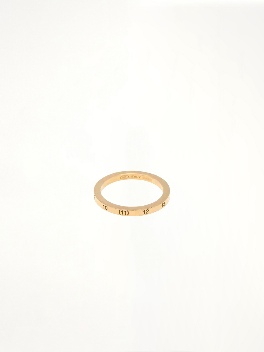 Numerical 2mm Ring in Yellow Gold