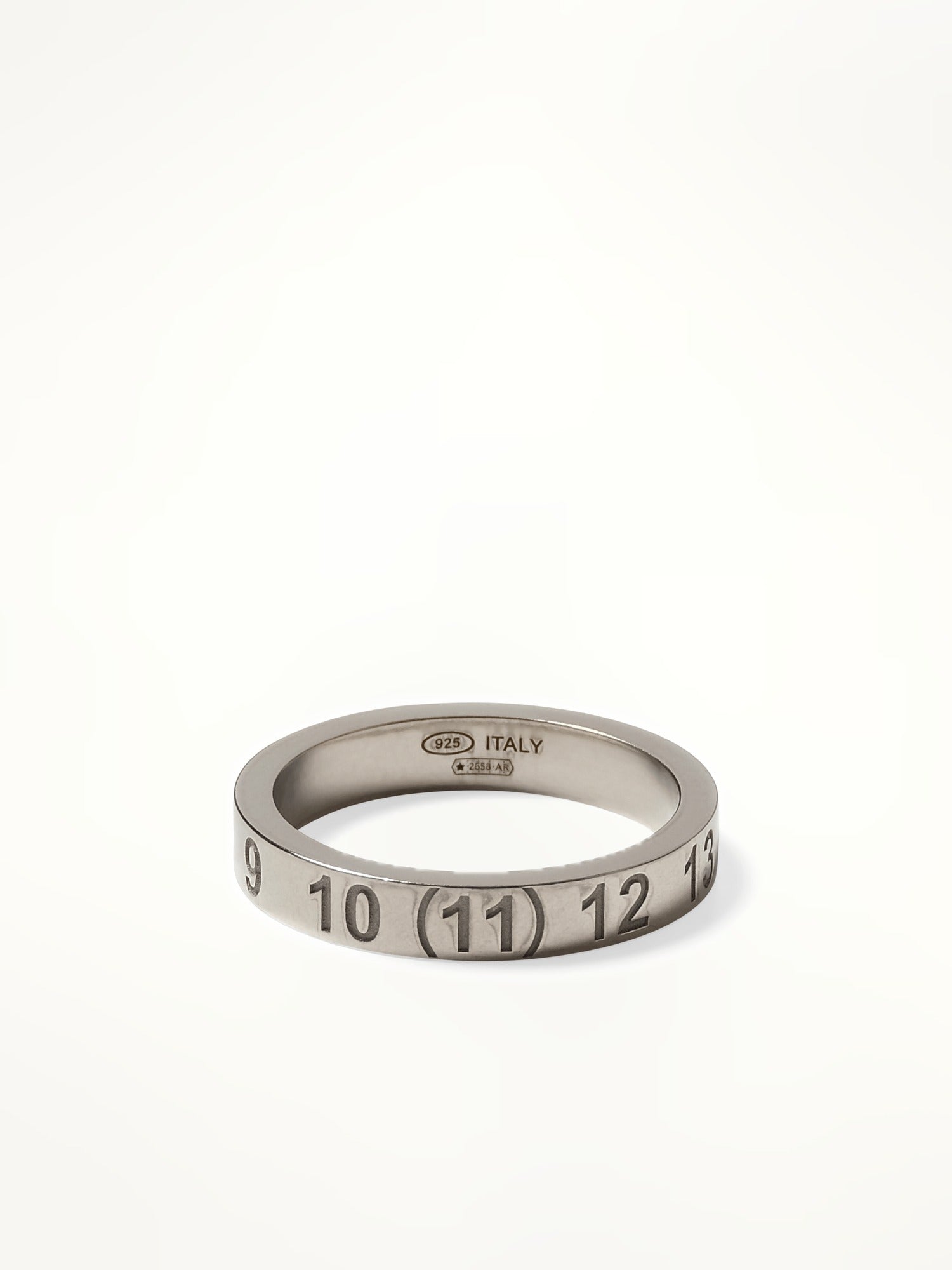 Maison Margiela Numerical 4mm Ring in Silver
