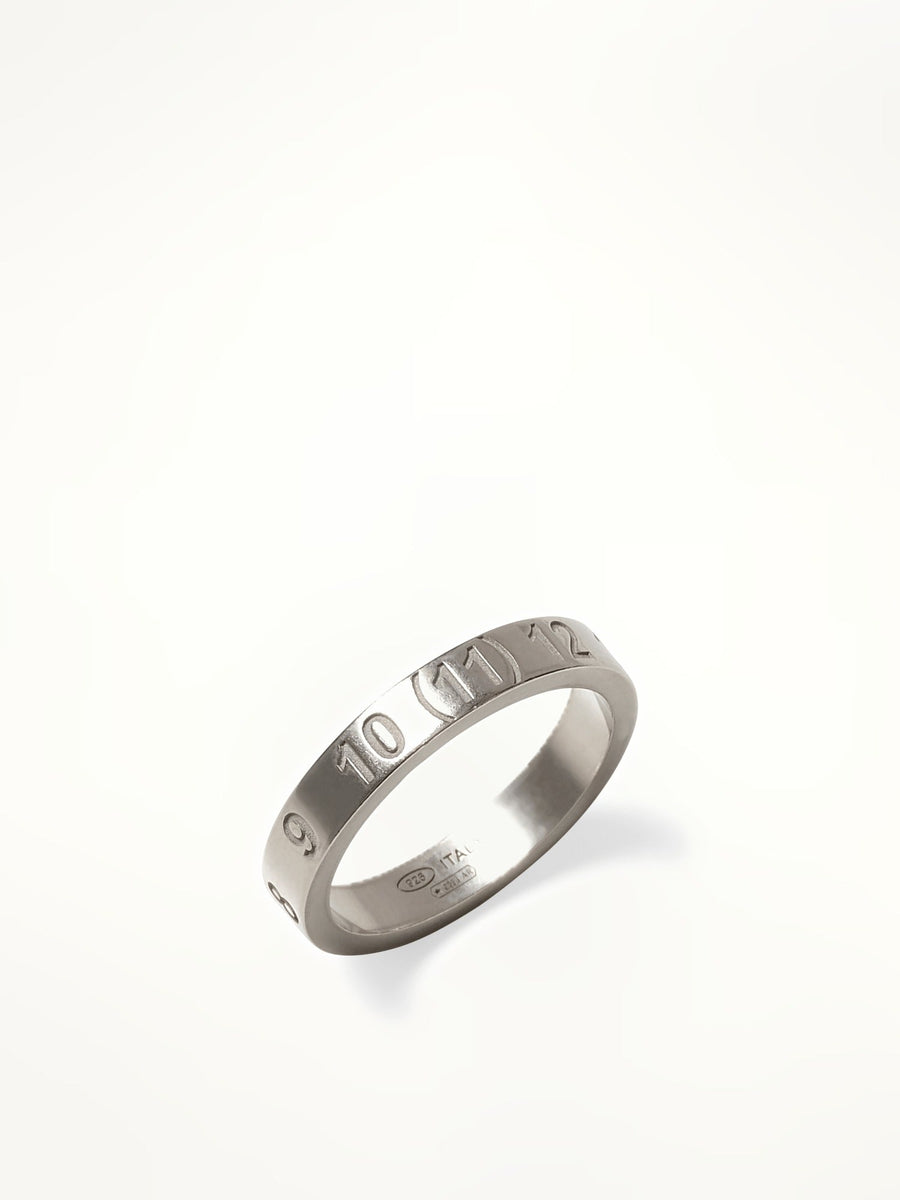 Maison Margiela Numerical 4mm Ring in Silver