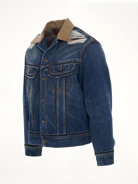 Oversize Deconstruction Cut-Out Denim Jacket