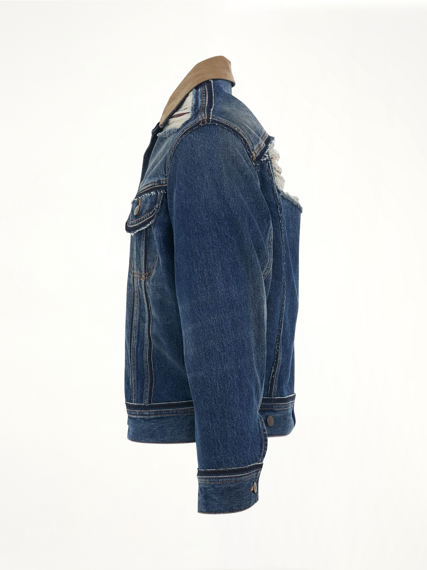 Oversize Deconstruction Cut-Out Denim Jacket