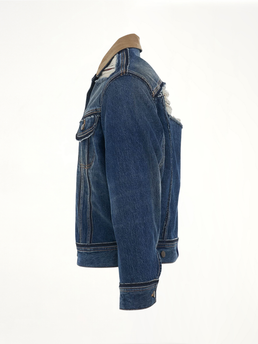 Oversize Deconstruction Cut-Out Denim Jacket