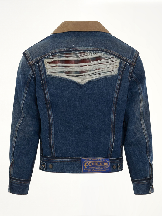 Oversize Deconstruction Cut-Out Denim Jacket