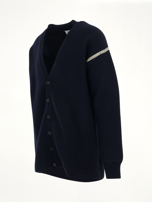 Elbow Patch Cardigan in Navy