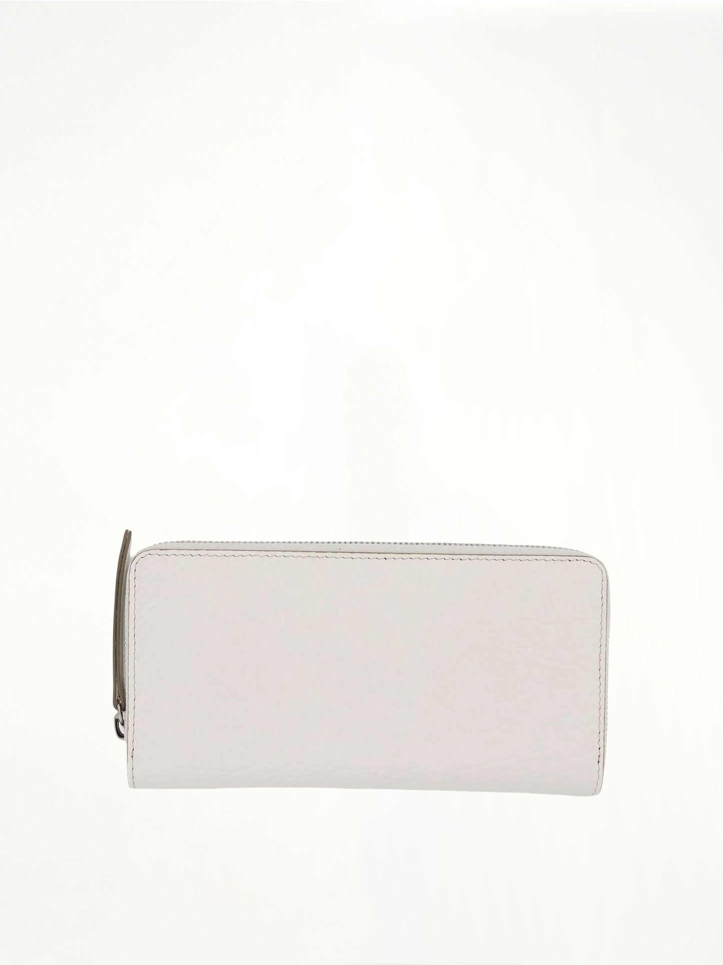 Four Stitches Zip Around Wallet in White