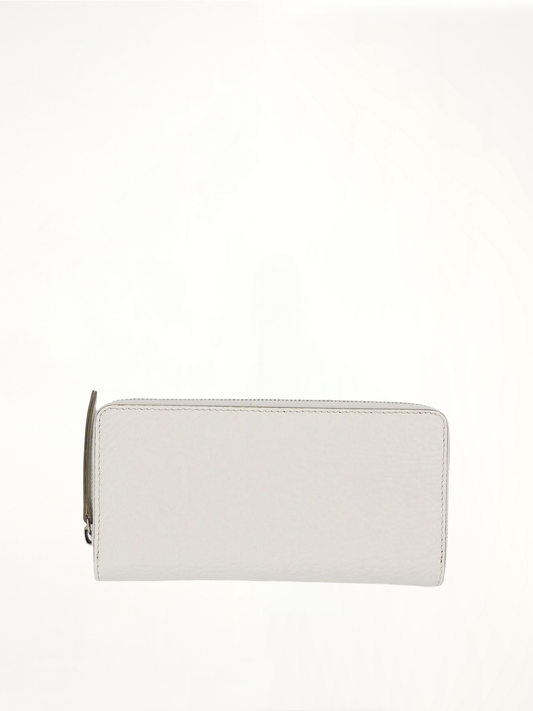 Four Stitches Zip Around Wallet in White