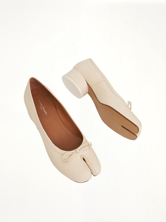 Tabi Ballerina 3cm Heel in White