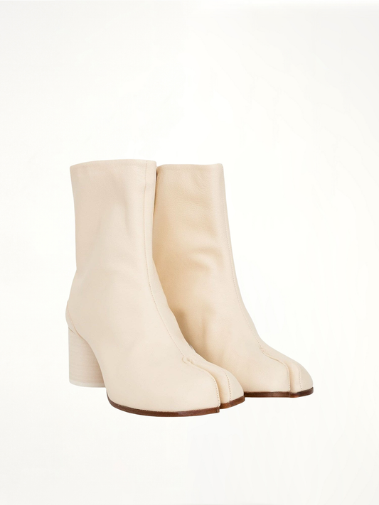 Tabi Ankle Boots 6cm Heel in White