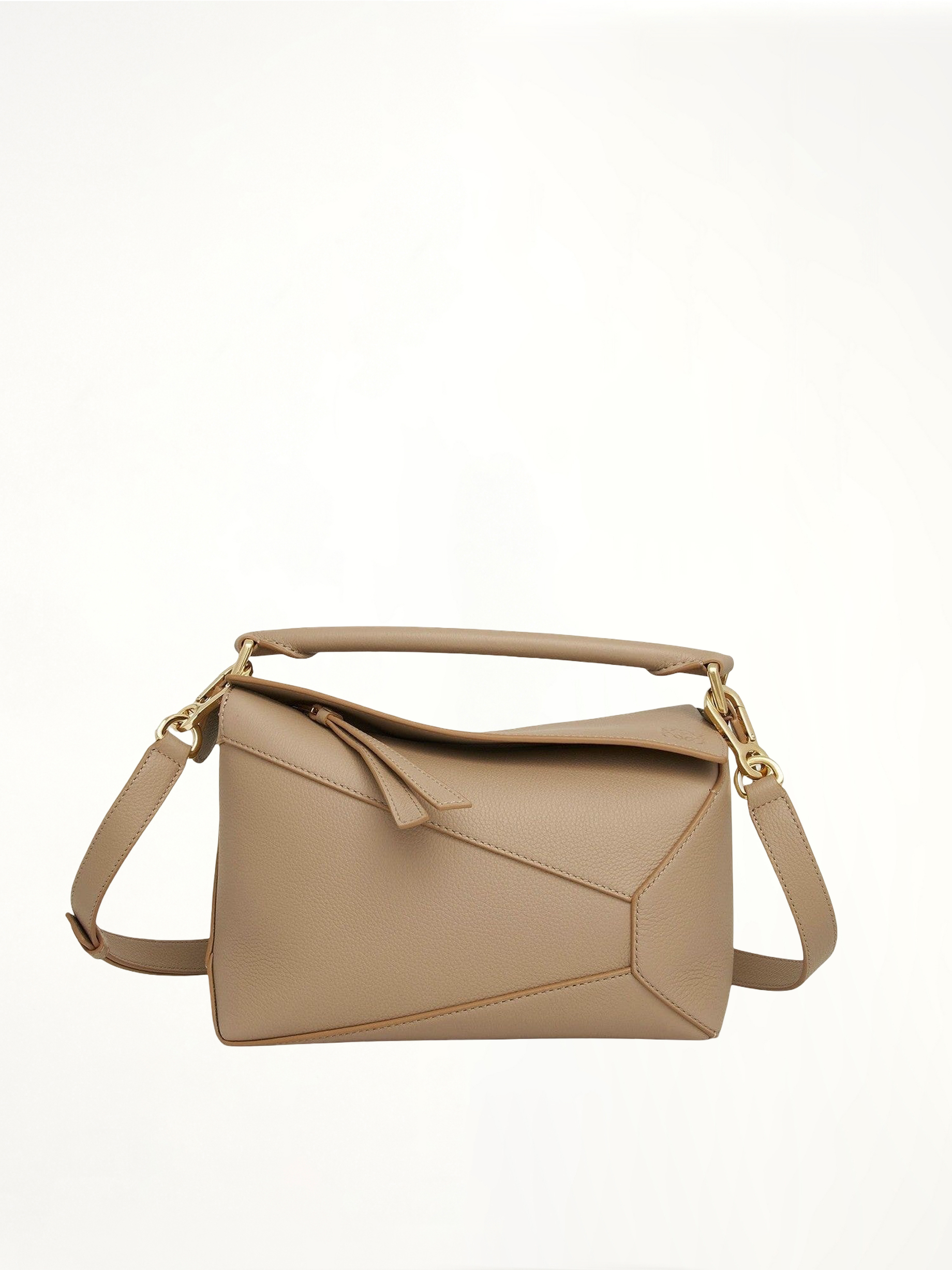 Small Puzzle Edge Bag in Soft Grained Calf in Sand